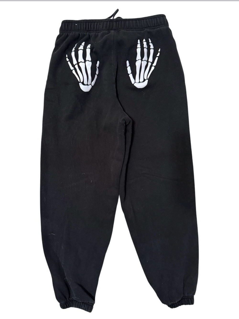 PINK Victoria's Secret Black Skeleton Hands Fleece Campus Sweatpants